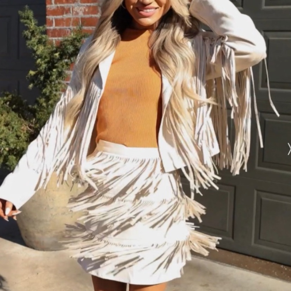Fringe frayed women sweater blazer jacket boho festival fringe jacket